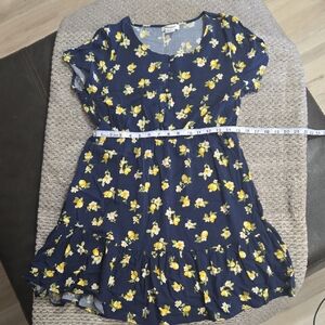 Floral Navy Blue Lemon Dress